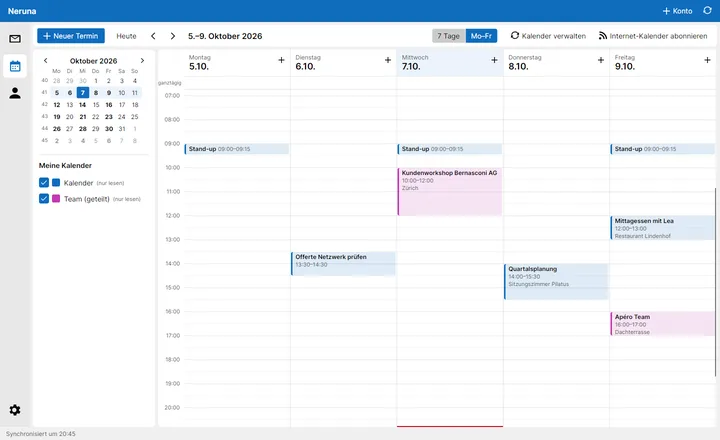 Work week Mon–Fri