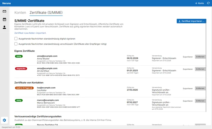 Certificates with expiry date