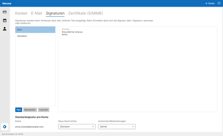 Signatures per account